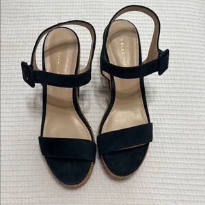 Pelle Moda Navy blue  Sandals with Wedge Heel